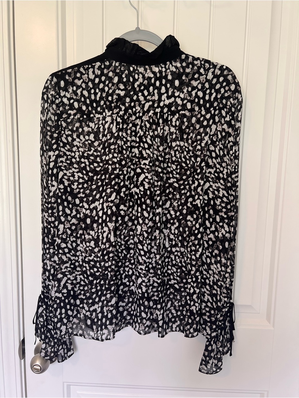 NWT - The Kooples Viscose Printed Grunge Leopard Sheer Blouse - Size 1 / S - Picture 4 of 8
